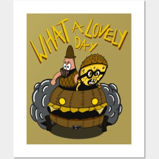 What a Lovely Day! SpongeBob Mad Max Mashup Movie Posters and Art